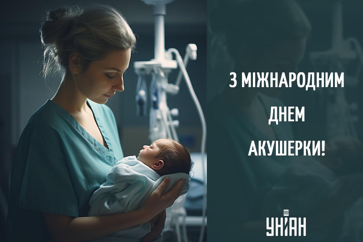 З Днем акушерки привітання / картинка УНІАН З Днем акушерки привітання / картинка УНІАН