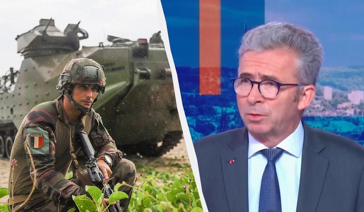У Франції замало зброї та надто слабкий ОПК, щоб вести війну, каже Крістоф Гомар / колаж УНІАН, фото wikipedia.org, кадр з відео У Франції замало зброї та надто слабкий ОПК, щоб вести війну, каже Крістоф Гомар / колаж УНІАН, фото wikipedia.org, кадр з відео
