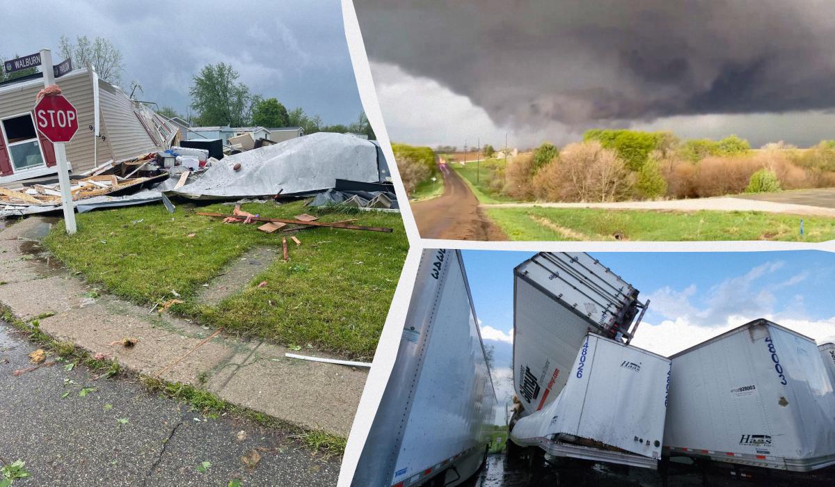 На США обрушились сразу 17 торнадо / коллаж УНИАН, скриншот, фото Josh Manning, Laura McAllister