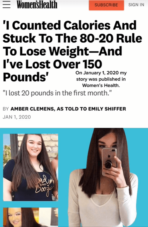 Стаття про Ембер у журналі Women's Health / скриншот tiktok/amber_c_fitness Стаття про Ембер у журналі Women's Health / скриншот tiktok/amber_c_fitness
