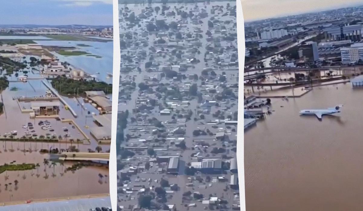 Бразили борется с наводнением / коллаж УНИАН, скриншот из видео