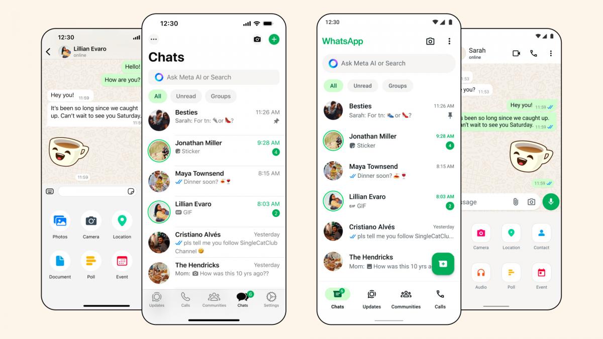 WhatsApp відредизайнив мобільний додаток для iOS та Android / фото Meta WhatsApp відредизайнив мобільний додаток для iOS та Android / фото Meta