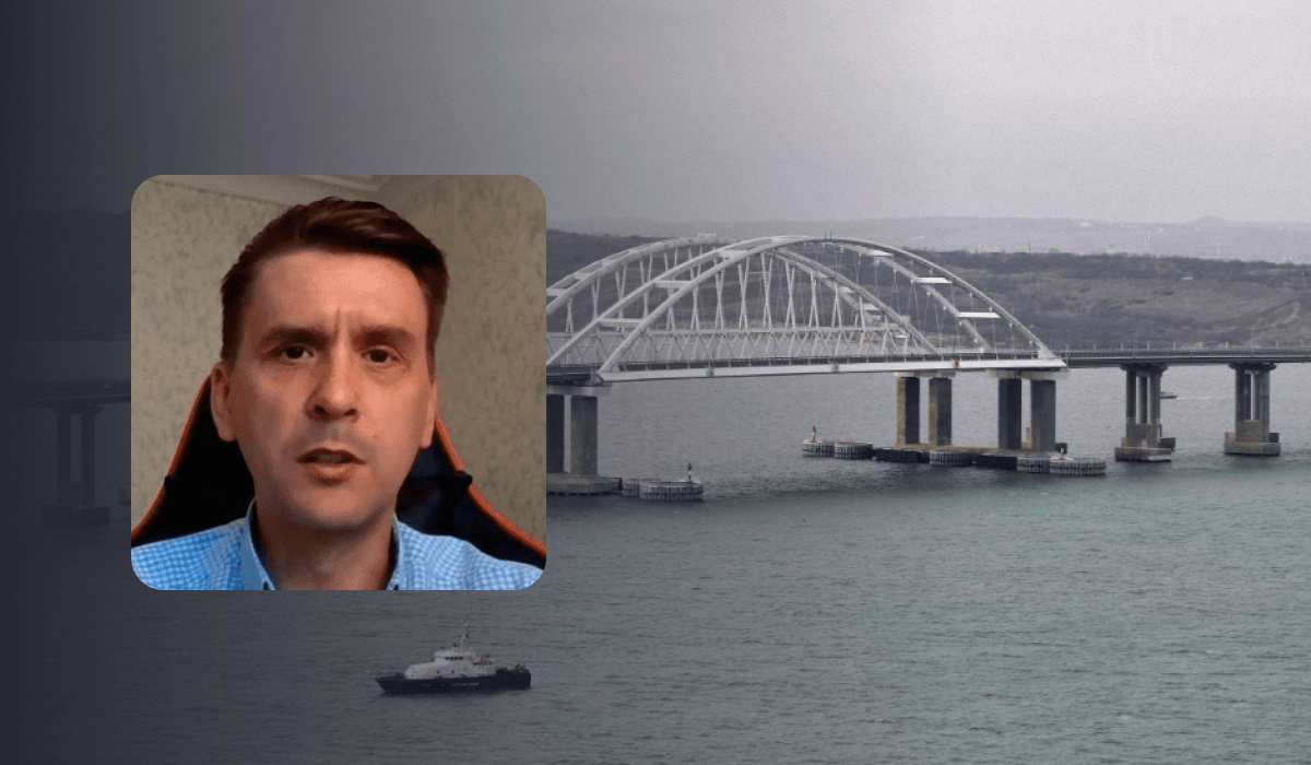 На думку Коваленка, Кримський міст - це незаконна забудова і її треба знищувати / колаж УНІАН, фото REUTERS, скриншот На думку Коваленка, Кримський міст - це незаконна забудова і її треба знищувати / колаж УНІАН, фото REUTERS, скриншот