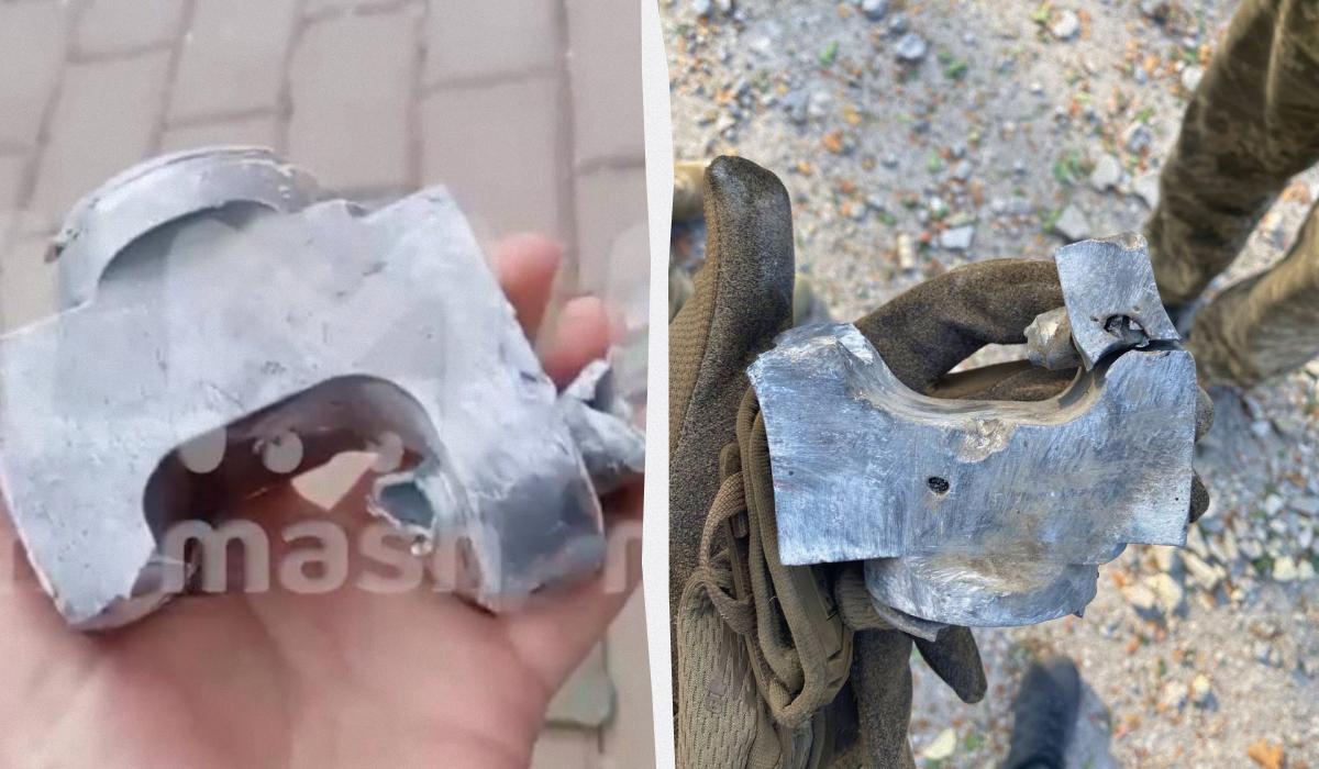 Ліворуч - уламок ракети з Бєлгорода, праворуч для порівняння - уламок зенітної ракети від ЗРК С-300 з іншого місця / колаж УНІАН, фото t.me/war_home Ліворуч - уламок ракети з Бєлгорода, праворуч для порівняння - уламок зенітної ракети від ЗРК С-300 з іншого місця / колаж УНІАН, фото t.me/war_home