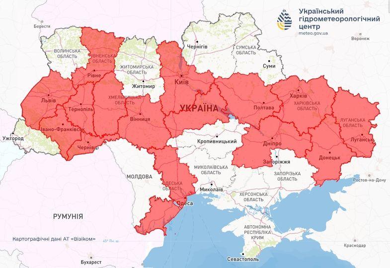 Карта-предупреждение о пожарной опасности в Украине / источник Укргидрометцентр Карта-предупреждение о пожарной опасности в Украине / источник Укргидрометцентр
