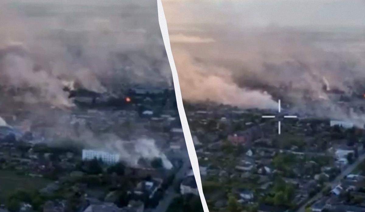 Россияне обстреливают Волчанск Харьковской области / коллаж УНИАН, скриншоты из видео DeepState Россияне обстреливают Волчанск Харьковской области / коллаж УНИАН, скриншоты из видео DeepState
