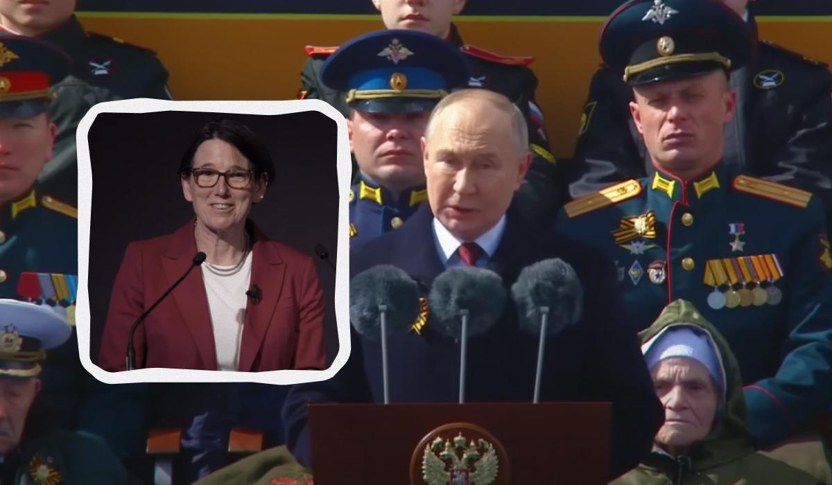 По словам Энн Кист-Батлер, Путин готовит "физические атаки" на Запад / Коллаж УНИАН, скриншоты По словам Энн Кист-Батлер, Путин готовит "физические атаки" на Запад / Коллаж УНИАН, скриншоты