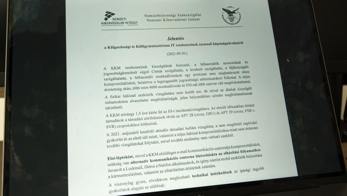Уривок з документа, який підтверджує кібератаку РФ / фото 444.hu Уривок з документа, який підтверджує кібератаку РФ / фото 444.hu