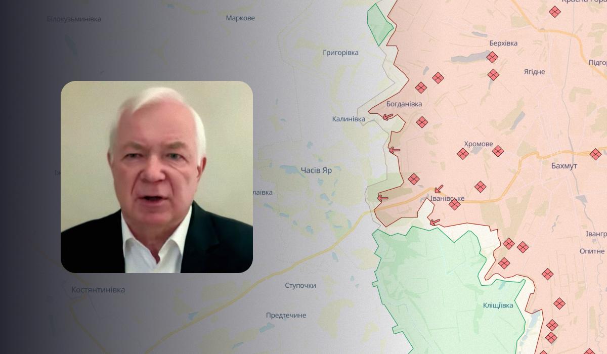 Маломуж назвав складові успішної оборони міста Часів Яр / колаж УНІАН, фото DeepState, скріншот з відео Маломуж назвав складові успішної оборони міста Часів Яр / колаж УНІАН, фото DeepState, скріншот з відео