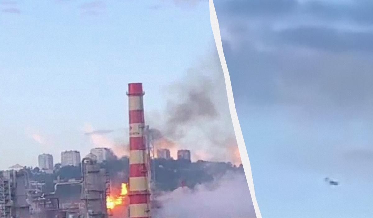 Наслідки атаки БПЛА / Колаж УНІАН / Скриншоти Наслідки атаки БПЛА / Колаж УНІАН / Скриншоти