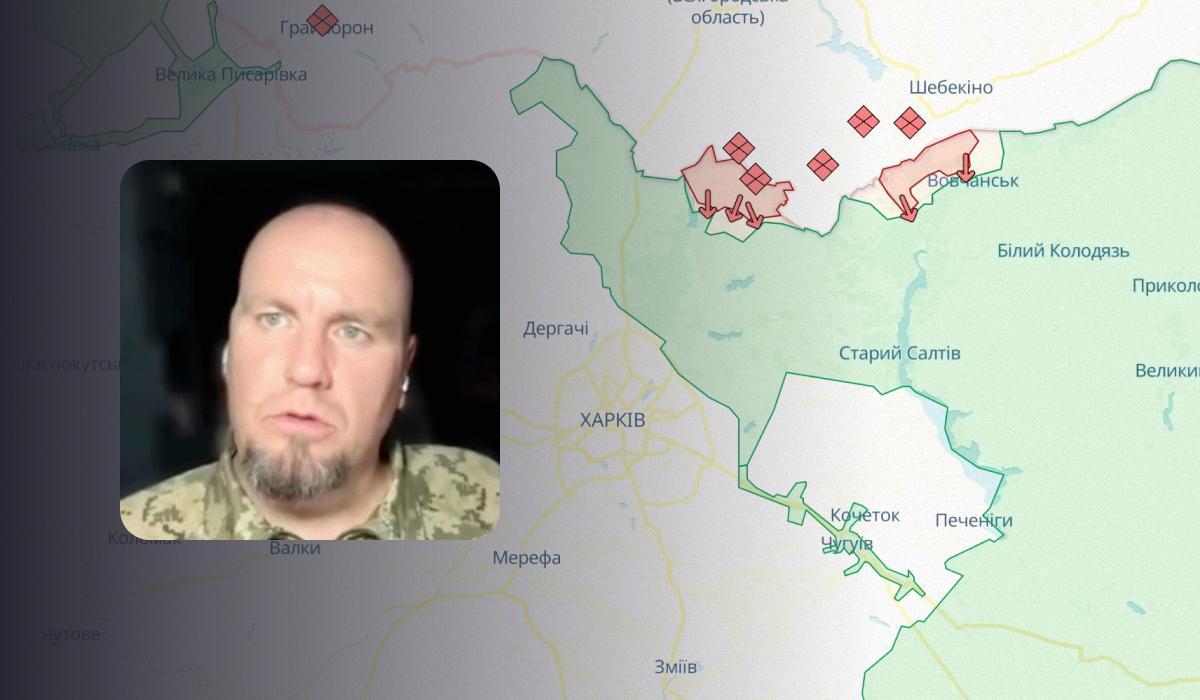 Іван Тимочко розповів про ситуацію у Вовчанську на Харківщині / колаж УНІАН, фото DeepState, скріншот Іван Тимочко розповів про ситуацію у Вовчанську на Харківщині / колаж УНІАН, фото DeepState, скріншот