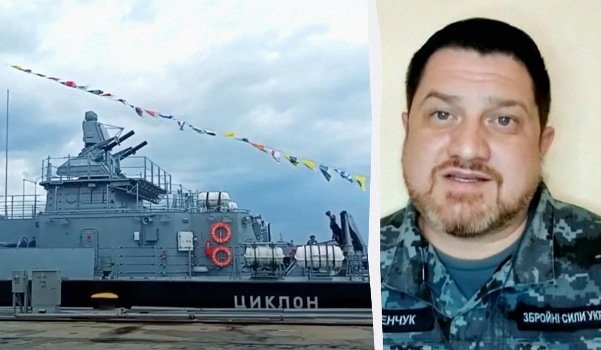 Плетенчук прокоментував імовірне знищення російського корабля "Циклон" / колаж УНІАН, скріншоти з відео Плетенчук прокоментував імовірне знищення російського корабля "Циклон" / колаж УНІАН, скріншоти з відео