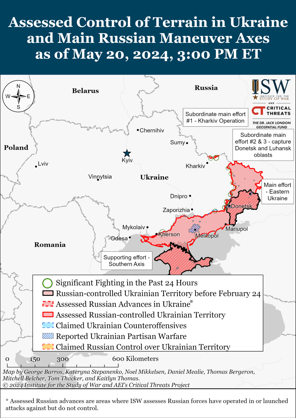 Свежая карта боевых действий / скриншот с understandingwar.org Свежая карта боевых действий / скриншот с understandingwar.org