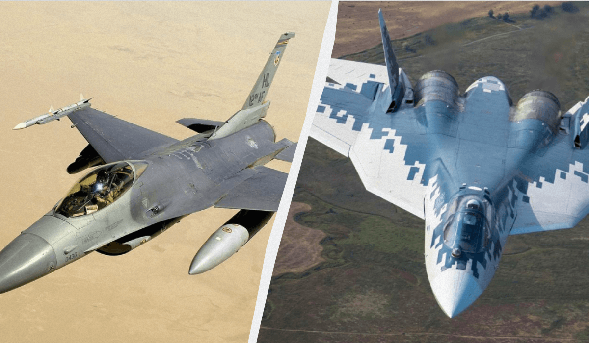 F-16 способен летать со скоростью более 2 М / коллаж УНИАН, фото Wikipedia, Минобороны РФ F-16 способен летать со скоростью более 2 М / коллаж УНИАН, фото Wikipedia, Минобороны РФ