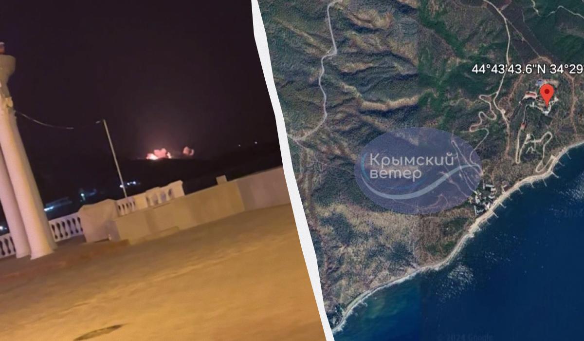 В Крыму зафиксированы попадания по узлу связи в в/ч оккупантов/ Коллаж УНИАН, фото Крымский ветер, скриншот