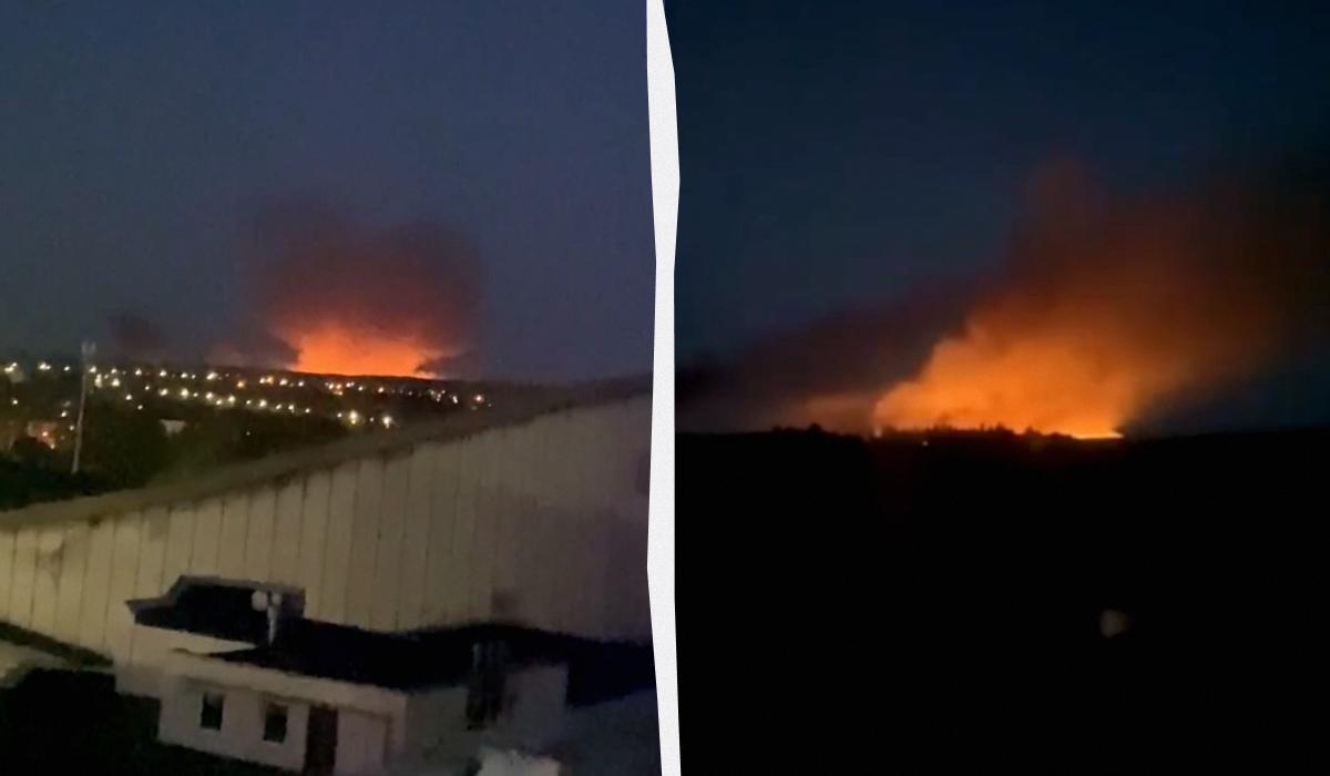 В окупованому Луганську пролунали вибухи, вирує пожежа / колаж УНІАН, скріншоти з відео В окупованому Луганську пролунали вибухи, вирує пожежа / колаж УНІАН, скріншоти з відео