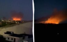 В оккупированном Луганске прогремела серия взрывов, вспыхнул пожар (видео)
