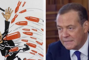 Апогей безумия: Медведев убил Зеленского агитационным плакатом (фото)