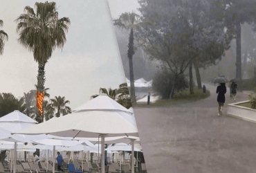 В Турции молния ударила по курортной базе: возник пожар