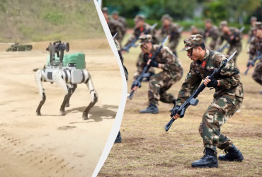 В Китае показали собак-роботов, стреляющих из винтовки на спине