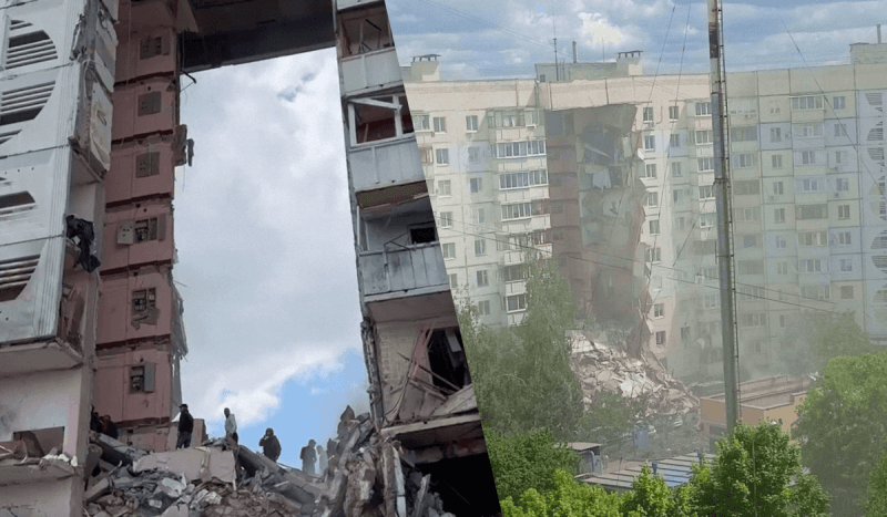 Эксперт проанализировал момент обрушения дома в Белгороде / коллаж УНИАН, скриншот Эксперт проанализировал момент обрушения дома в Белгороде / коллаж УНИАН, скриншот