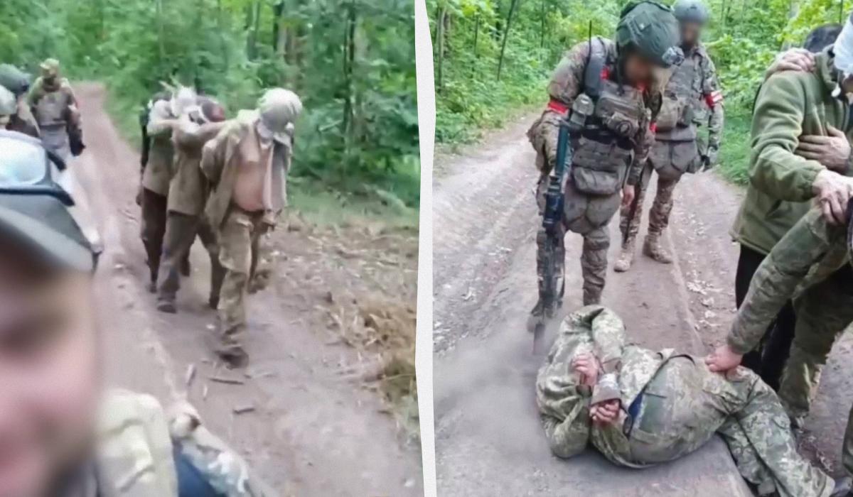 Оккупанты били пленных, имитировали расстрел и заставляли петь гимн СССР / коллаж УНИАН, скриншот из видео Оккупанты били пленных, имитировали расстрел и заставляли петь гимн СССР / коллаж УНИАН, скриншот из видео