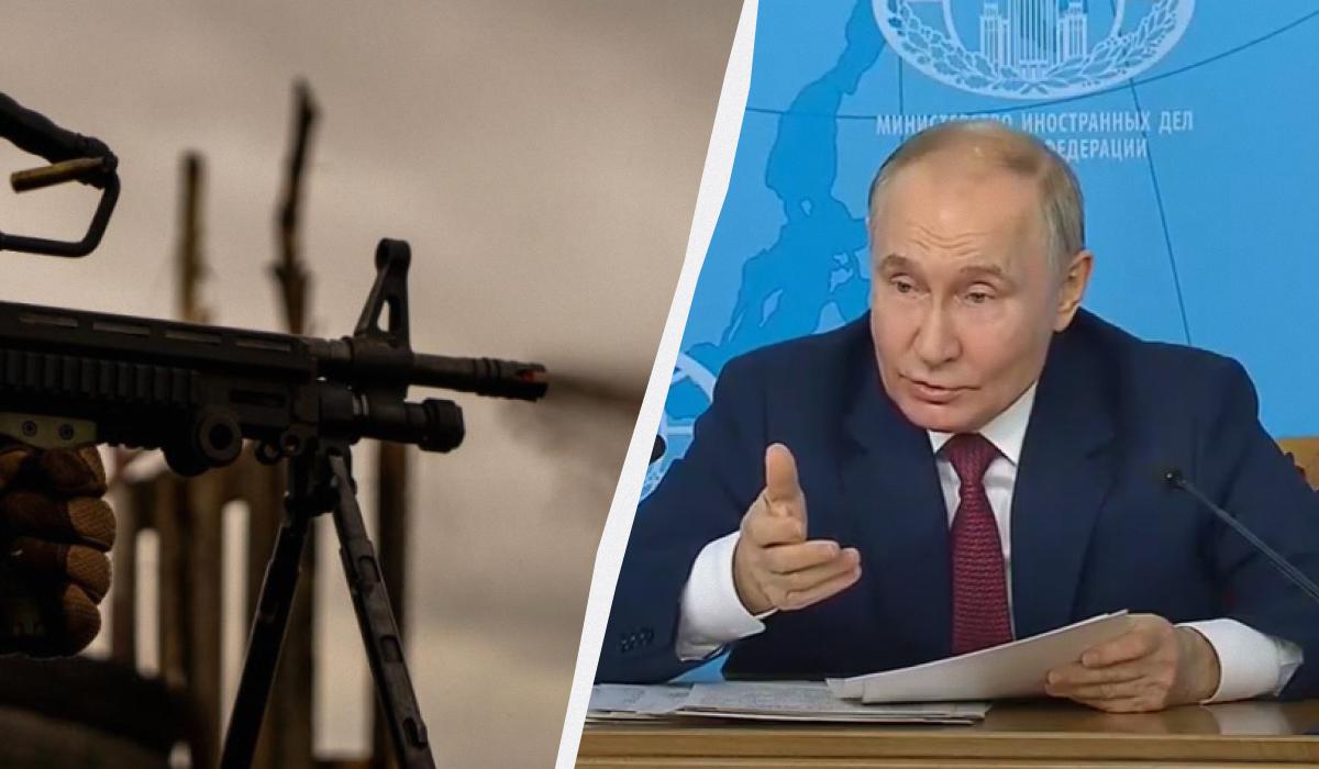Путін знову заговорив про готовність до переговорів на умовах РФ/ Колаж УНІАН / Скриншот, 58 ОМПБр Путін знову заговорив про готовність до переговорів на умовах РФ/ Колаж УНІАН / Скриншот, 58 ОМПБр