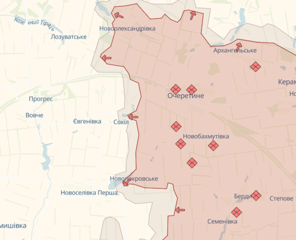 Аналитики сообщили о продвижении противников на Донбассе / скриншот с deepstatemap.live Аналитики сообщили о продвижении противников на Донбассе / скриншот с deepstatemap.live