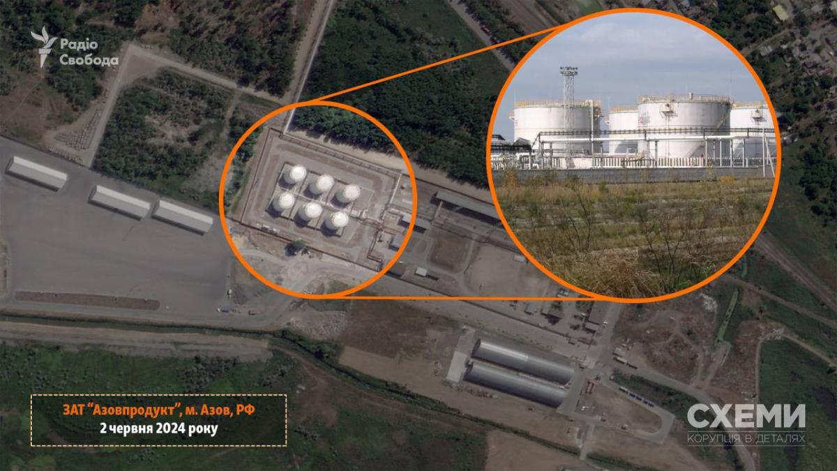 СМИ показали последствия атаки по нефтебазе в Азове Ростовской области РФ / фото "Радио Свобода", "Схемы" СМИ показали последствия атаки по нефтебазе в Азове Ростовской области РФ / фото "Радио Свобода", "Схемы"