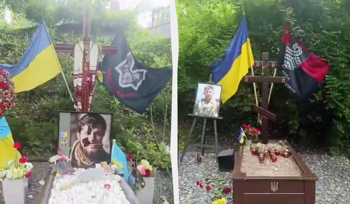 На месте захоронения военных все поломано и разбито/ коллаж УНИАН, фото скриншоты На месте захоронения военных все поломано и разбито/ коллаж УНИАН, фото скриншоты