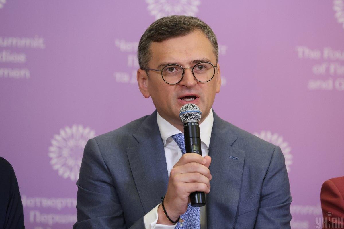 Дмитро Кулеба під час виступу закликав партнерів швидше надавати Україні озброєння / фото УНІАН Дмитро Кулеба під час виступу закликав партнерів швидше надавати Україні озброєння / фото УНІАН