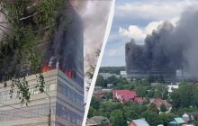 Люди прыгали из окон: под Москвой сгорело здание оборонного НИИ (видео)