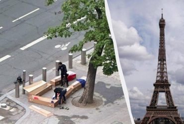 К Эйфелевой башне принесли гробы с надписью французские солдаты из Украины (фото)