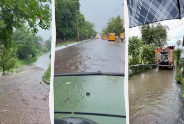 У Чернігові сильна злива перетворила вулиці на потоки води (фото, відео)