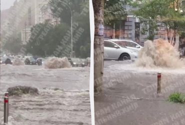 Потужна злива накрила Київ: деякі вулиці перекрили через змитий асфальт (відео)