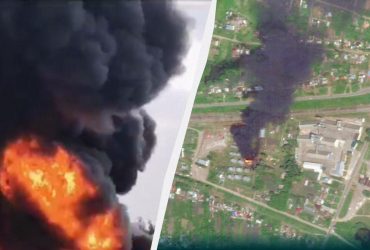 Тамбовская нефтебаза мощно пылает после атаки дронов: опубликован спутниковый снимок