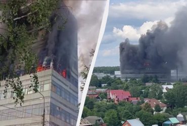 Люди прыгали из окон: под Москвой сгорело здание оборонного НИИ (видео)
