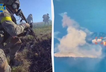 СБУ показала уникальные кадры боев за освобождение острова Змеиный (видео)
