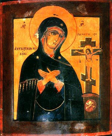 Ахтырская икона Божьей Матери, XVIII в. / Википедия Ахтырская икона Божьей Матери, XVIII в. / Википедия