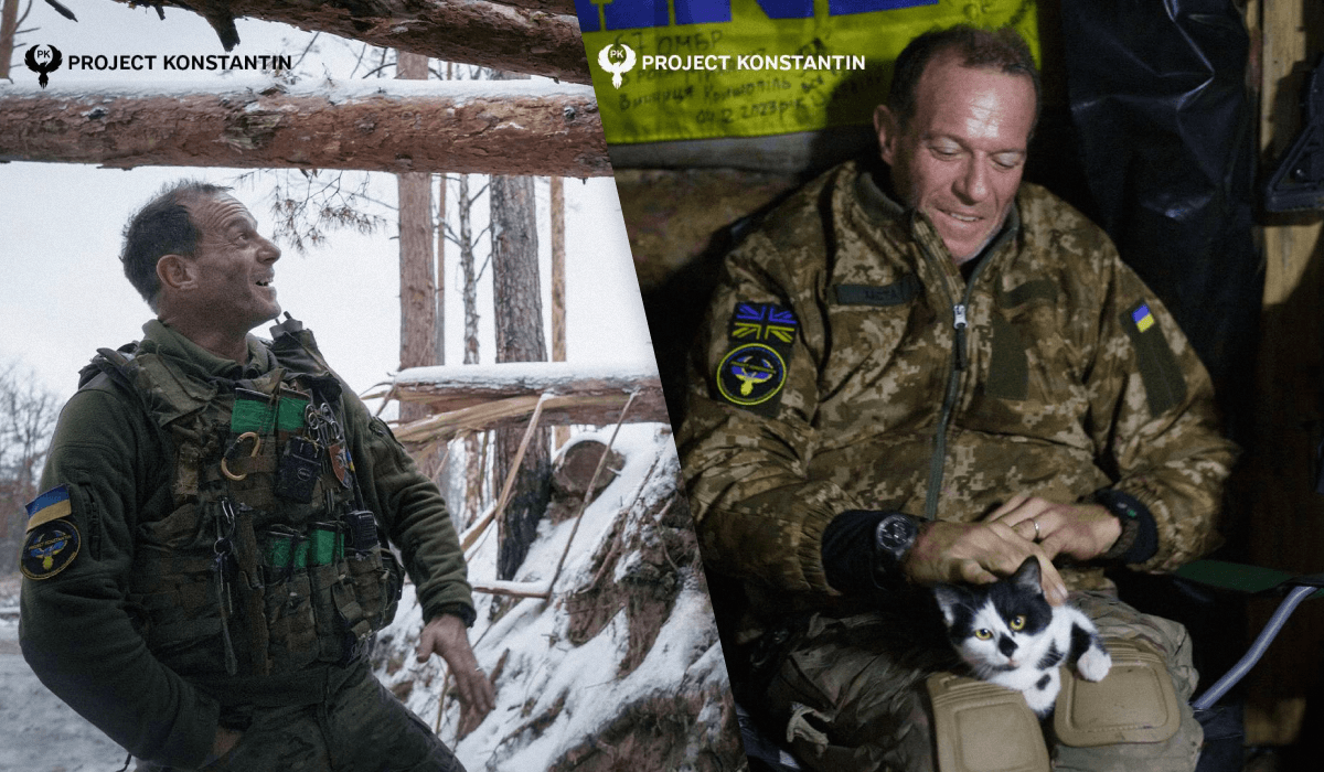 Британец также доставлял гражданским жителям гуманитарную помощь / коллаж УНИАН, фото Project Konstantin Британец также доставлял гражданским жителям гуманитарную помощь / коллаж УНИАН, фото Project Konstantin