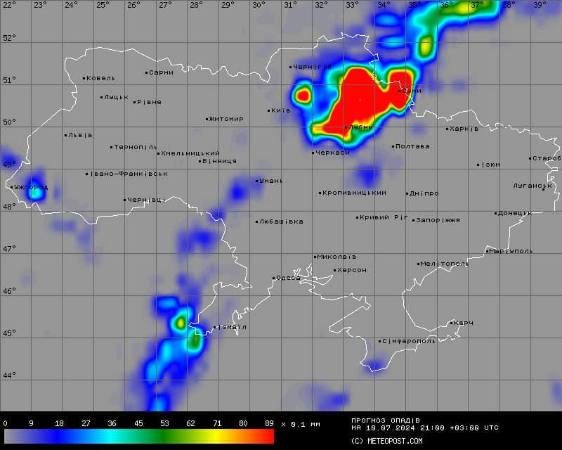 10 липня у низці областей України ймовірні дощі