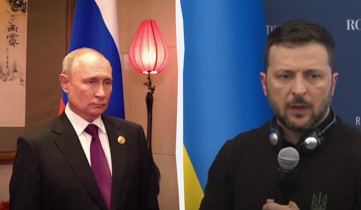 Владимир Зеленский рассказал о плане Владимира Путина по Харькову / коллаж УНИАН со скриншотов Владимир Зеленский рассказал о плане Владимира Путина по Харькову / коллаж УНИАН со скриншотов