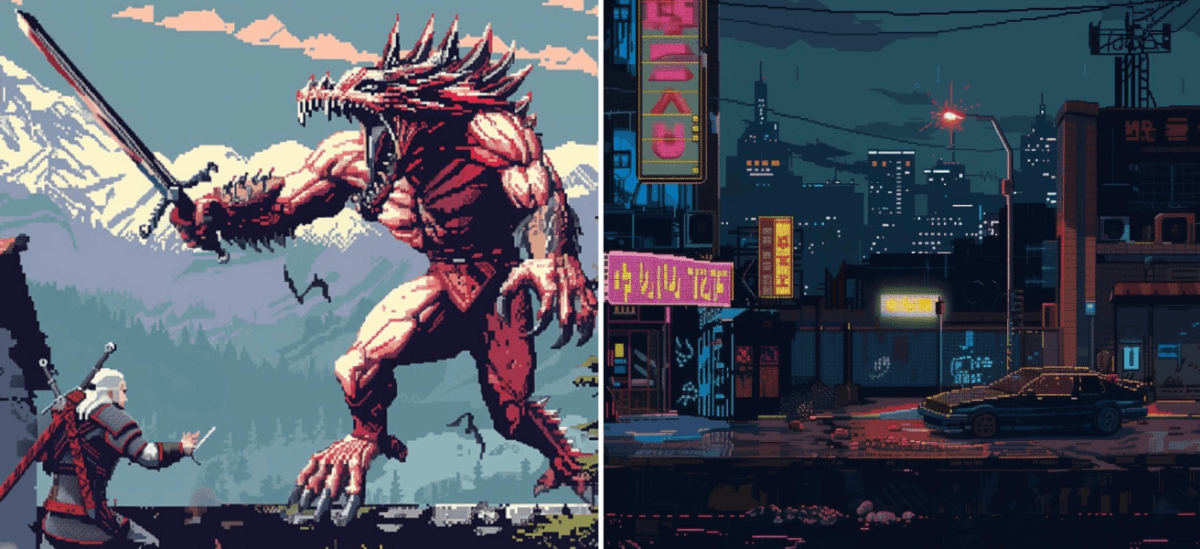 Який би вигляд мали The Witcher 3 і Cyberpunk 2077, якби вийшли 30 років / фото Midjourney Який би вигляд мали The Witcher 3 і Cyberpunk 2077, якби вийшли 30 років / фото Midjourney