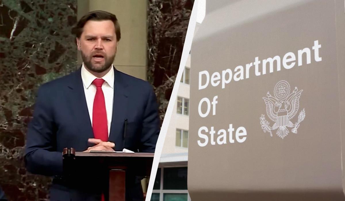 У Держдепі США прокоментували обрання Джей Ді Венса кандидатом у віцепрезиденти / колаж УНІАН, фото ua.depositphotos.com, скріншот У Держдепі США прокоментували обрання Джей Ді Венса кандидатом у віцепрезиденти / колаж УНІАН, фото ua.depositphotos.com, скріншот