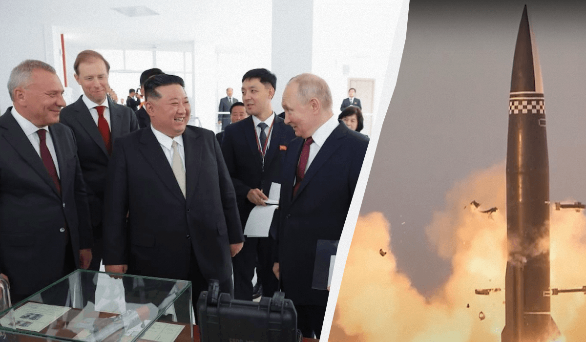За словами експерта, Путін продовжує наполягати на тому, аби допомога від КНДР лише збільшувалась / колаж УНІАН, фото kcna.kp, скриншот з відео За словами експерта, Путін продовжує наполягати на тому, аби допомога від КНДР лише збільшувалась / колаж УНІАН, фото kcna.kp, скриншот з відео