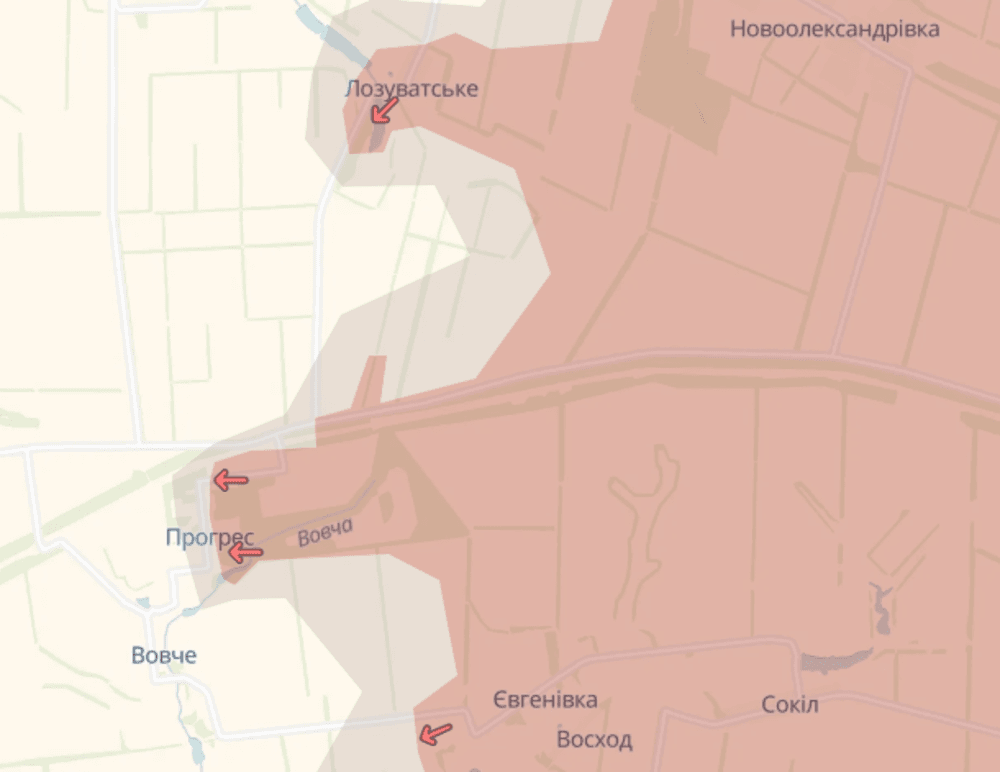 Росіяни захопили Роздолівку, стверджують DeepState / скріншот з deepstatemap.live