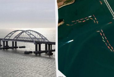 Росіяни стягнули під Кримський міст вже 30 барж: бояться українських дронів (відео)