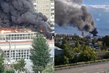 У РФ горить важливий оборонний завод: масштабну пожежу зняли на відео