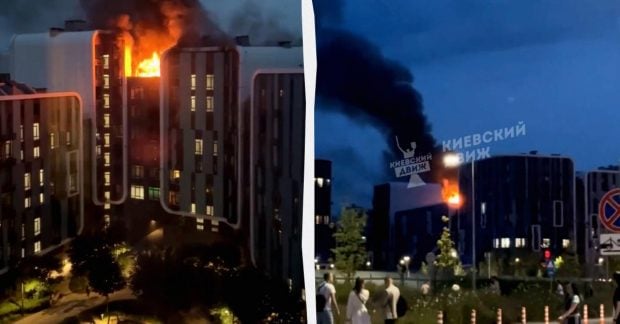 Kyiv news – a large-scale fire rages in the Respublika residential complex on Teremki — UNIAN