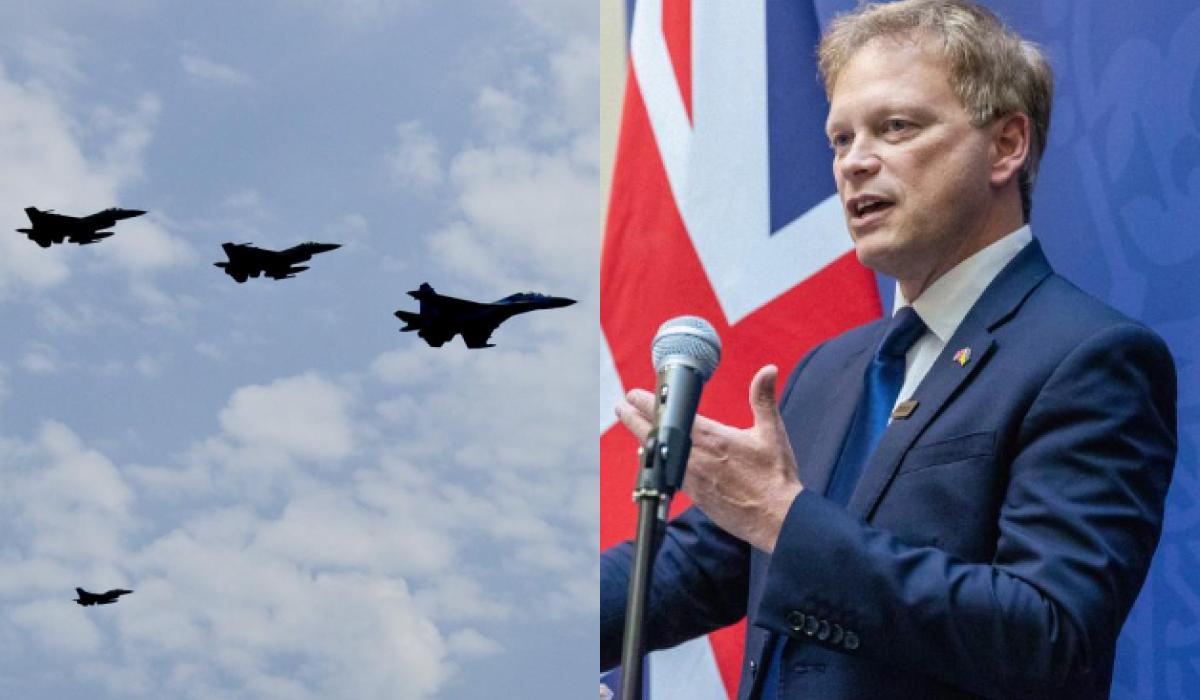 Грант Шеппс прокоментував отримання Україною перших F-16 / колаж УНІАН, фото US DoD, facebook.com/grant.shapps Грант Шеппс прокоментував отримання Україною перших F-16 / колаж УНІАН, фото US DoD, facebook.com/grant.shapps